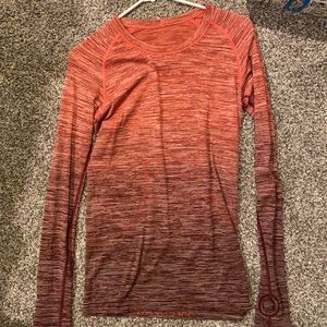 Red lululemon long sleeve swift tee